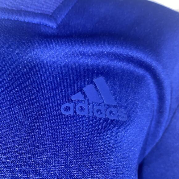 Adidas Youth Size 12-14 Jacket ROYAL BLUE Full Zip Buttons Side - Picture 2 of 9